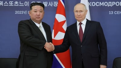 Russia's President Vladimir Putin and North Korea's leader Kim Jong Un. (Reuters)