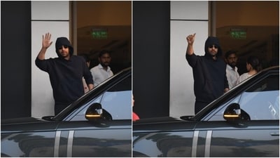 Meanwhile, Ranbir complemented Alia Bhatt in an all-black outfit. He embraced street style athleisure style in a black sweatshirt featuring a hoodie, full-length pulled-back sleeves, side pockets, a round neckline, and a relaxed fitting. He completed the look with matching jogger pants, sneakers, sunglasses, and a trimmed beard. (Instagram) Meanwhile, Ranbir complemented Alia Bhatt in an all-black outfit. He embraced street style athleisure style in a black sweatshirt featuring a hoodie, full-length pulled-back sleeves, side pockets, a round neckline, and a relaxed fitting. He completed the look with matching jogger pants, sneakers, sunglasses, and a trimmed beard. (Instagram)