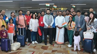 External Affairs Ministry spokesperson Arindam Bagchi said that 286 passengers, including 18 Nepalese nationals, arrived on board the fifth flight under Operation Ajay. (X/@MEAIndia)