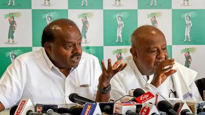 Senior JD(S) leader HD Kumaraswamy dismisses disquiet in the party over alliance with BJP. (PTI) Senior JD(S) leader HD Kumaraswamy dismisses disquiet in the party over alliance with BJP. (PTI)