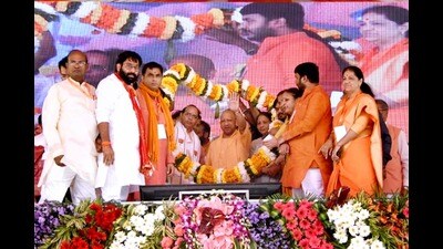 Uttar Pradesh chief minister Yogi Adityanath at an event in Bulandshahr on October 17. (Sourced)