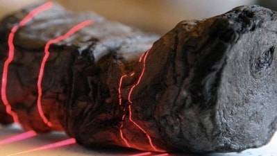 Researchers read the ancient scroll using AI as a part of The Vesuvius Challenge. (X/@NEHgov) Researchers read the ancient scroll using AI as a part of The Vesuvius Challenge. (X/@NEHgov)