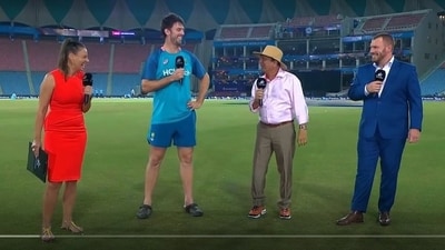 Sunil Gavaskar and Mitchell Marsh in a playful mood after the match. (Screengrab/Twitter) Sunil Gavaskar and Mitchell Marsh in a playful mood after the match. (Screengrab/Twitter)