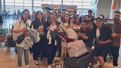 Passengers pose for a photograph prior to their departure from Israel to India. (S Jaishankar/X) Passengers pose for a photograph prior to their departure from Israel to India. (S Jaishankar/X)