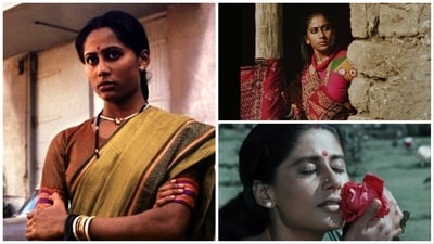 Smita Patil in stills from Bhumika, Mirch Masala and Chidambaram