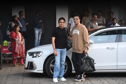 Karan Johar, Apoorva Mehta at Kalina airport.