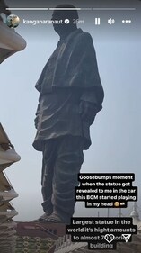 Kangana also posted a brief clip of the statue.