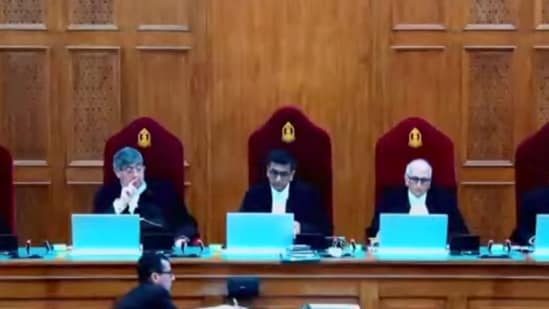 The five-judge Constitution bench comprising Chief Justice DY Chandrachud and Justices SK Kaul, SR Bhat, Hima Kohli and PS Narasimha. (PTI)