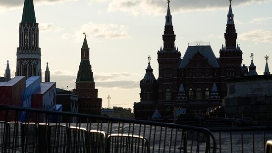 A view the Red Square with the Historical Museum, right, and the Kremlin Towers in background in Moscow, Russia, (AP)