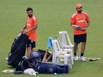 India's Virat Kohli and Rohit Sharma during practice