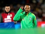 Brazil's Neymar before the match