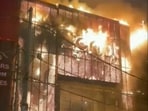 A fire broke out at a furniture showroom in Delhi's Kirti Nagar area on 
Wednesday
