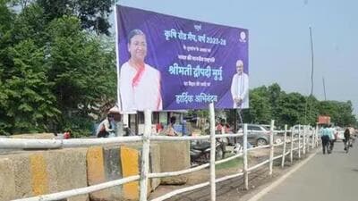 A banner welcoming President Droupadi Murmu in state capital Patna where she launched the fourth agricultural road map for Bihar. (HT photo) A banner welcoming President Droupadi Murmu in state capital Patna where she launched the fourth agricultural road map for Bihar. (HT photo)