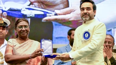 Actor Pankaj Tripathi received the Best Supporting Actor award for his performance in the film Mimi. (ANI) Actor Pankaj Tripathi received the Best Supporting Actor award for his performance in the film Mimi. (ANI)