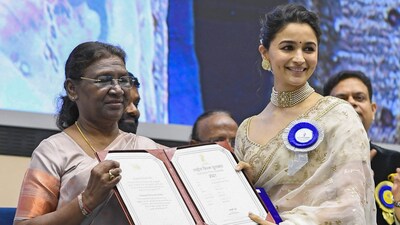 Actor Alia Bhatt was conferred with the Best Actress Award for her performance in the film Gangubai Kathiawadi. (ANI ) Actor Alia Bhatt was conferred with the Best Actress Award for her performance in the film Gangubai Kathiawadi. (ANI )