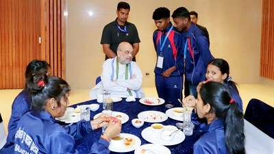 Union Minister for Home Affairs Amit Shah interacts with tribal youth under the Tribal Youth Exchange Program (TYEP), in Delhi on Wednesday. (PIB) Union Minister for Home Affairs Amit Shah interacts with tribal youth under the Tribal Youth Exchange Program (TYEP), in Delhi on Wednesday. (PIB)