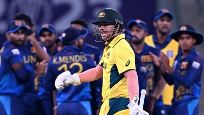 Australia's David Warner walks back to the pavilion after his dismissal during the 2023 ICC Men's Cricket World Cup one-day international (ODI) against Sri Lanka (AFP) Australia's David Warner walks back to the pavilion after his dismissal during the 2023 ICC Men's Cricket World Cup one-day international (ODI) against Sri Lanka (AFP)