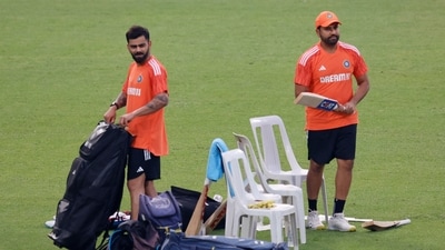 India's Virat Kohli and Rohit Sharma during practice (REUTERS)