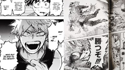 Bakugo saves All Might in a dramatic return in My Hero Academia Chapter 404 spoilers. (X/goingawaytohell)