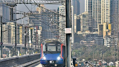 Mumbai, India - March 02, 2022 : Mumbai Suburban Guardian Minister and Environment Minister Aaditya Thackeray visits and checks the Trial Run of Mumbai Metro between Kurar Village Metro Station and Aarey Metro Station, in Mumbai, India, on Wednesday, March 02, 2022. (Photo by Vijay Bate/HT Photo) (HT PHOTO) Mumbai, India - March 02, 2022 : Mumbai Suburban Guardian Minister and Environment Minister Aaditya Thackeray visits and checks the Trial Run of Mumbai Metro between Kurar Village Metro Station and Aarey Metro Station, in Mumbai, India, on Wednesday, March 02, 2022. (Photo by Vijay Bate/HT Photo) (HT PHOTO)