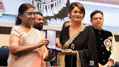Actor Pallavi Joshi bagged the Best Supporting Actress award for her performance in the film The Kashmir Files. (PTI) Actor Pallavi Joshi bagged the Best Supporting Actress award for her performance in the film The Kashmir Files. (PTI)