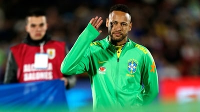 Brazil's Neymar before the match (Reuters)