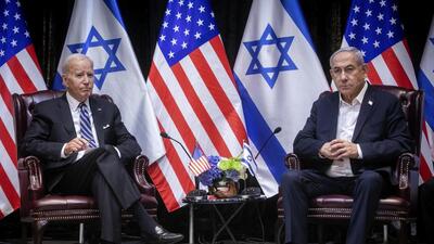 U.S. President Joe Biden, left, pauses during a meeting with Israeli Prime Minister Benjamin Netanyahu, right, in Tel Aviv, Israel, Wednesday, Oct. 18, 2023. (AP) U.S. President Joe Biden, left, pauses during a meeting with Israeli Prime Minister Benjamin Netanyahu, right, in Tel Aviv, Israel, Wednesday, Oct. 18, 2023. (AP)