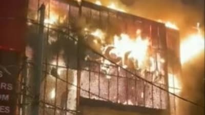 A fire broke out at a furniture showroom in Delhi's Kirti Nagar area on
Wednesday A fire broke out at a furniture showroom in Delhi's Kirti Nagar area on
Wednesday