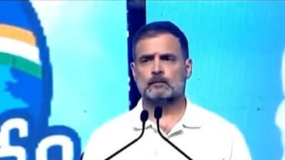 Congress MP Rahul Gandhi addresses a rally in Telangana's Mulugu on Wednesday. (ANI/X) Congress MP Rahul Gandhi addresses a rally in Telangana's Mulugu on Wednesday. (ANI/X)