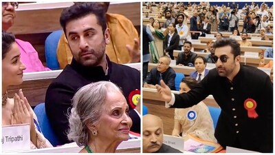 Ranbir Kapoor, Alia Bhatt and Waheeda Rehman at the National Film Awards. Ranbir Kapoor, Alia Bhatt and Waheeda Rehman at the National Film Awards.