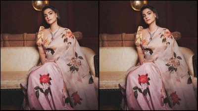 She accessorised her elegant look with a layered exquisite diamond necklace, multiple diamond rings adorning her fingers and a pair of matching diamond stud statement earrings. (Instagram/@sonamkapoor) She accessorised her elegant look with a layered exquisite diamond necklace, multiple diamond rings adorning her fingers and a pair of matching diamond stud statement earrings. (Instagram/@sonamkapoor)