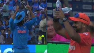Ravindra Jadeja gestures to T Dilip after his catch vs Bangladesh (Hotstar)