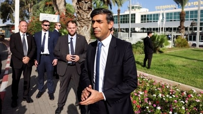 Rishi Sunak will also urge the opening up of a route to allow humanitarian aid into Gaza from Egypt as soon as possible, and to enable British nationals trapped in Gaza to leave.&nbsp; (REUTERS)