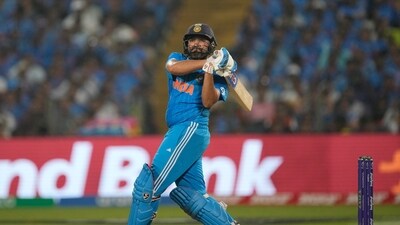 Rohit Sharma got off to yet another flying start but fell before scoring a half century this time. He scored 48 in 40 balls. (AP) Rohit Sharma got off to yet another flying start but fell before scoring a half century this time. He scored 48 in 40 balls. (AP)
