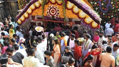 A large number of devotees have thronged the historic Kamakhya temple during Navratri and offered their prayers to Goddess Kamakhya.&nbsp; (PTI)
