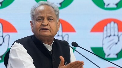 Senior Congress leader and Rajasthan Chief Minister Ashok Gehlot addresses the media. (PTI) Senior Congress leader and Rajasthan Chief Minister Ashok Gehlot addresses the media. (PTI)