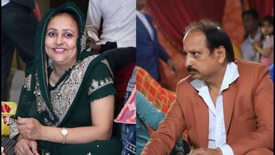 Sushila, 50, was killed in her sleep by her husband Ved Prakash (rght) (Sourced) Sushila, 50, was killed in her sleep by her husband Ved Prakash (rght) (Sourced)