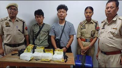 The arrested persons have been identified as Joseph Lalnunmawia (22) and F Lalhmangaihzuala (30) (HT Photo/Sourced)