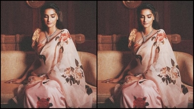 Sonam's stunning saree is from the shelves of clothing brand Raw Mango and comes with a price tag of <span class='webrupee'>₹</span>40,020. While her styling was expertly done by her fashion stylist sister Rhea Kapoor. (Instagram/@sonamkapoor) Sonam's stunning saree is from the shelves of clothing brand Raw Mango and comes with a price tag of <span class='webrupee'>₹</span>40,020. While her styling was expertly done by her fashion stylist sister Rhea Kapoor. (Instagram/@sonamkapoor)