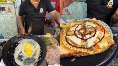Man cooking omelette with chocolate. (Instagram/@Gagandeep Singh) Man cooking omelette with chocolate. (Instagram/@Gagandeep Singh)