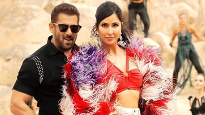 Salman Khan and Katrina Kaif in a still from Tiger 3's first song Salman Khan and Katrina Kaif in a still from Tiger 3's first song