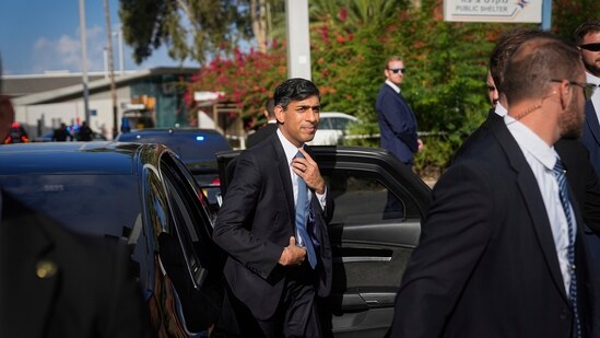On Thursday, British Prime Minister Rishi Sunak arrived in Israel to express support for a nation still grappling with the aftermath of an October 7 attack carried out by Hamas militants. During his visit, he engaged in discussions with Israeli Prime Minister Benjamin Netanyahu.&nbsp;(AP)