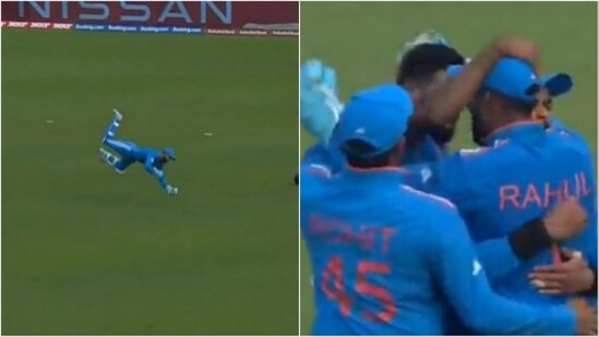 KL Rahul (L) took a brilliant catch to dismiss Mehidy Hasan Miraz (Hotstar)