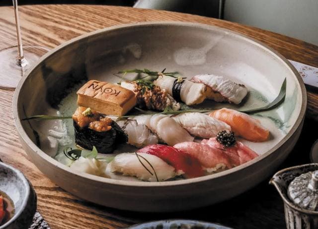 The menu at Koyn is modern Japanese (from the same school as Zuma and Nobu) but the chef puts his own spin on the dishes. The menu at Koyn is modern Japanese (from the same school as Zuma and Nobu) but the chef puts his own spin on the dishes.
