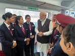 Prime Minister Narendra Modi on Friday inaugurated the priority section of the Delhi-Ghaziabad-Meerut RRTS Corridor at the Sahibabad RapidX Station in Uttar Pradesh.&nbsp;&nbsp;(PMO India Twitter)