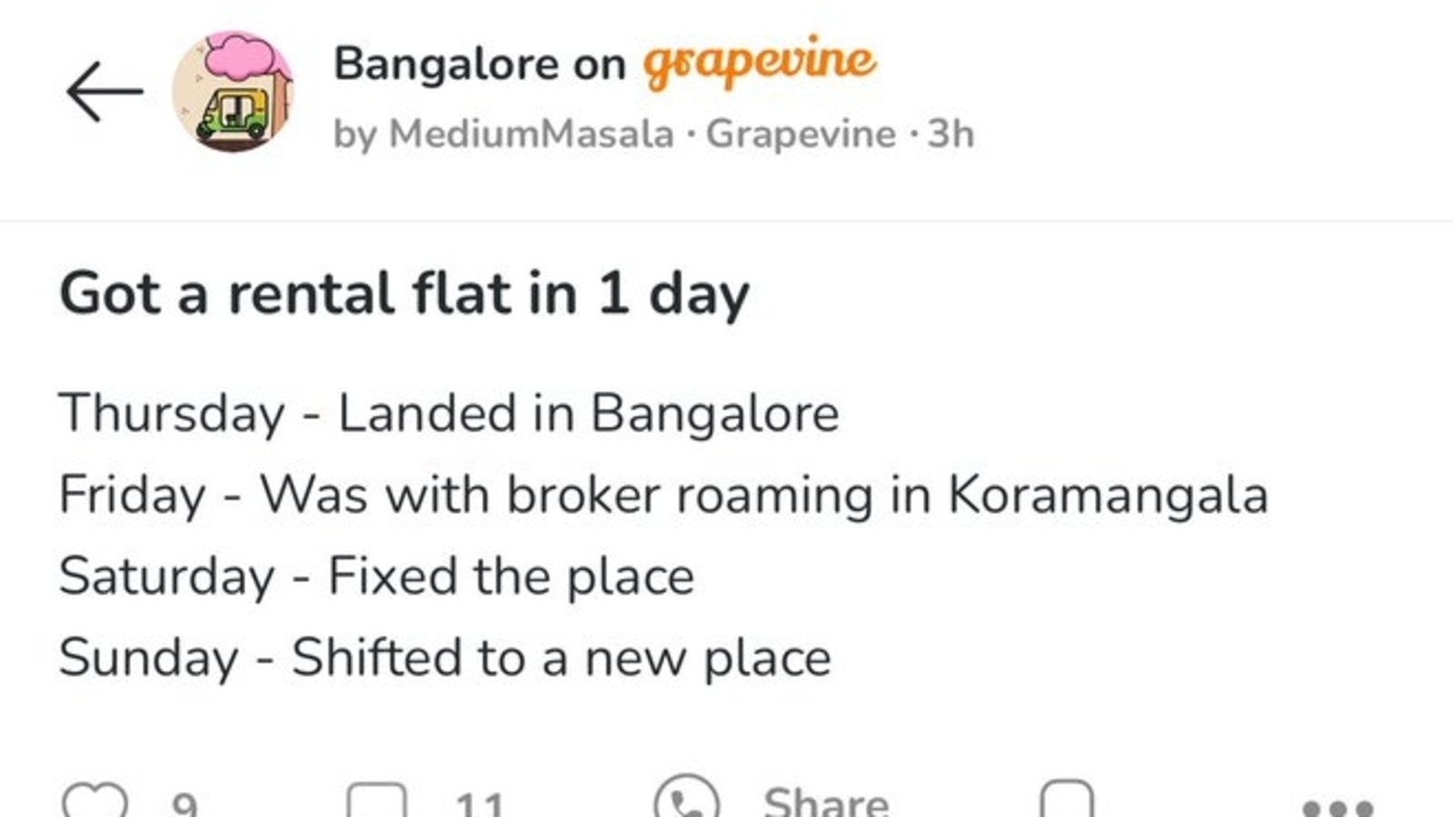 'Weird flex': Netizens amused over man's post on finding rental flat in one day | Bengaluru - Vimarsana News