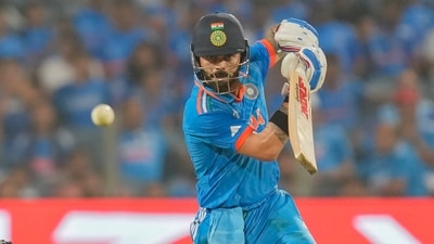 India's Virat Kohli plays a shot during the ICC Men's Cricket World Cup match between Bangladesh and India in Pune (AP) India's Virat Kohli plays a shot during the ICC Men's Cricket World Cup match between Bangladesh and India in Pune (AP)