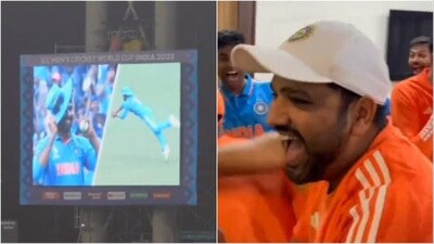 Rohit Sharma (R) and other Indian players react to Jadeja being awarded the fielder of the match (BCCI) Rohit Sharma (R) and other Indian players react to Jadeja being awarded the fielder of the match (BCCI)