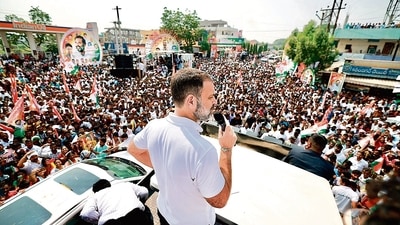 Rahul Gandhi will address a public rally at Armoor on Friday before leaving for Delhi ending his three-day visit, party sources said. (PTI) Rahul Gandhi will address a public rally at Armoor on Friday before leaving for Delhi ending his three-day visit, party sources said. (PTI)
