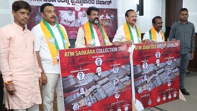 Karnataka BJP releases 'ATM Sarkara Collection Tree' poster targeting Congress Karnataka BJP releases 'ATM Sarkara Collection Tree' poster targeting Congress